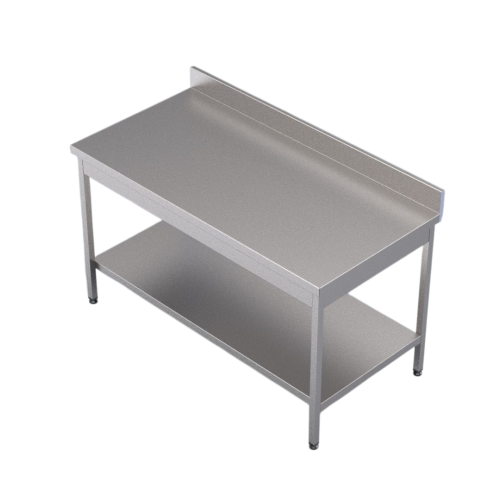 Table de travail 1500 inox adossée 